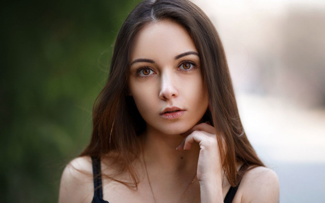 Woman long hair black top #10 free wallpaper - medium preview image