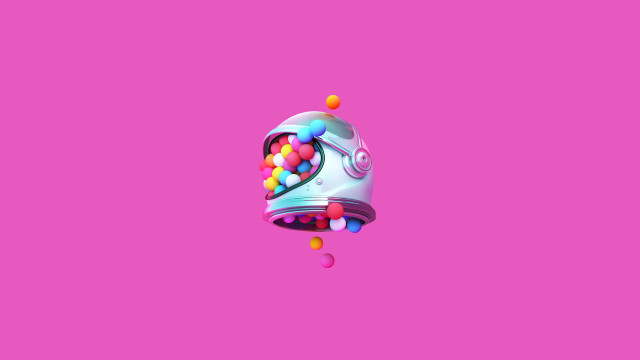 Colorful floating object pink surreal free wallpaper - medium preview image