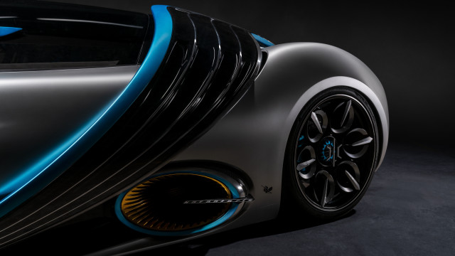 Futuristic car blue stripe black free wallpaper - medium preview image