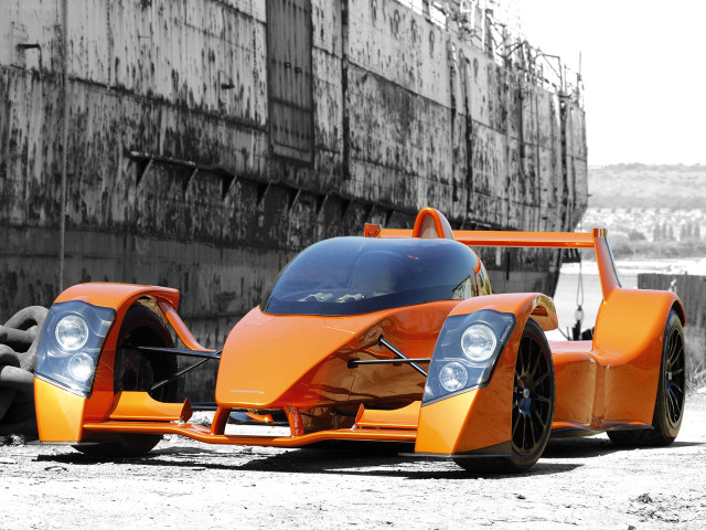 Bright orange car rusty wall free wallpaper - medium preview image