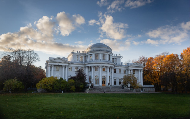 Neoclassical urban forest autumn skycastle free wallpaper - medium preview image
