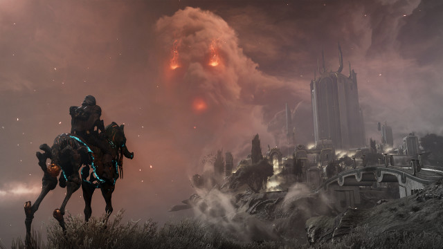 Man horse city firework dusk free wallpaper - medium preview image