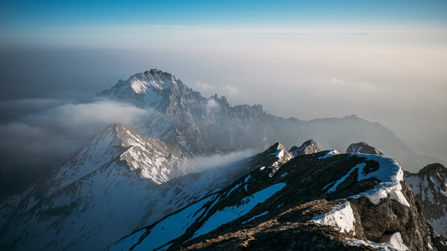 Mountain snow clouds blue sky #4 free wallpaper - medium preview image