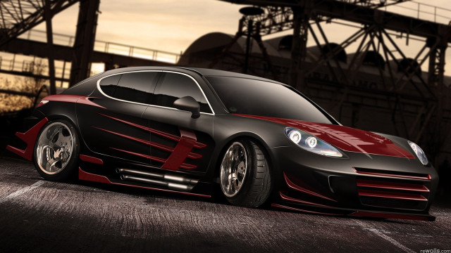 Black red car parking lot #3 free wallpaper - medium preview image