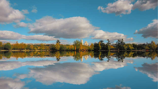Lake trees clouds blue sky #5 free wallpaper - medium preview image