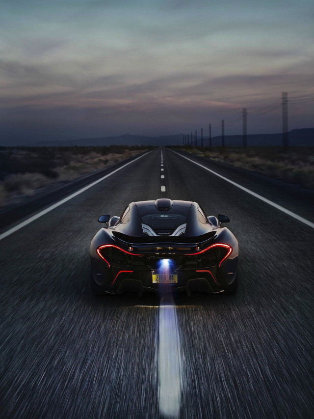 Black sports car night road #2 free wallpaper - medium preview image