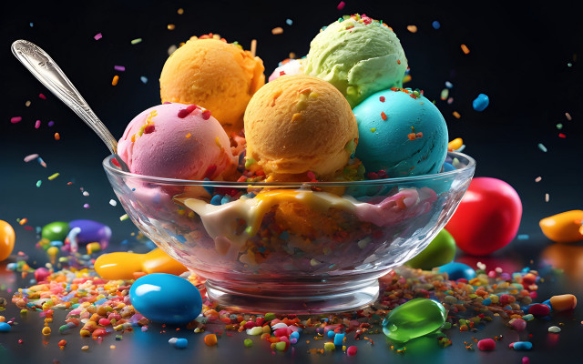 Ice cream bowl sprinkles eggs free wallpaper - medium preview image