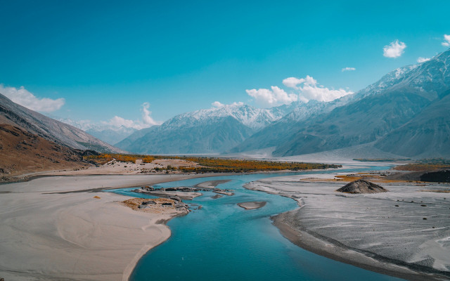 River valley mountains snow capped #3 free wallpaper - medium preview image