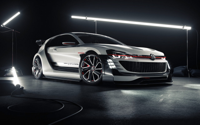 White car dark room lighting free wallpaper - medium preview image