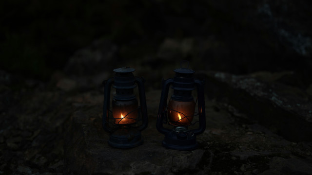Lanterns rock candle dark neo free wallpaper - medium preview image