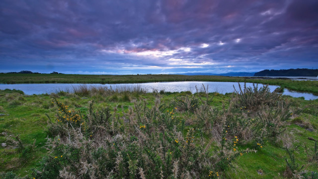 Lake green field cloudy sky #2 free wallpaper - medium preview image
