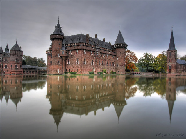 Castle lake cloudy sky trees free wallpaper - medium preview image