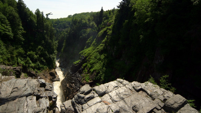 Hudson river bridge forest waterfall free wallpaper - medium preview image