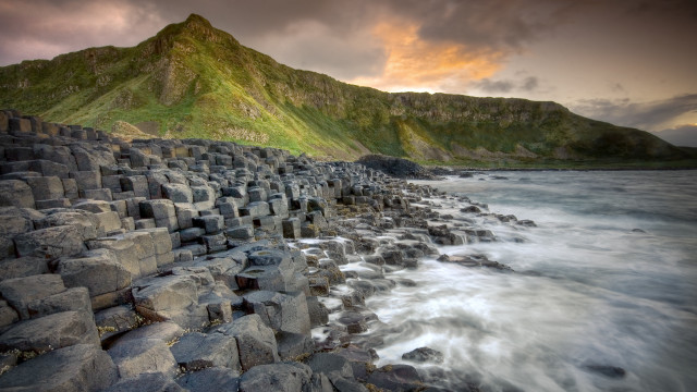 Rocky beach mountains cloudy sky #2 free wallpaper - medium preview image