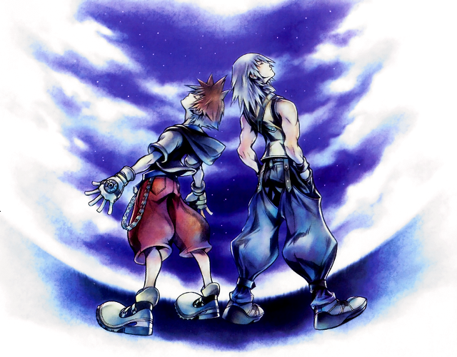 Anime couple cloudy day blue free wallpaper - medium preview image