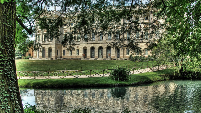 Paris school bridge pond building free wallpaper - medium preview image