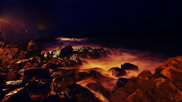 Mountain rocks water brightlight autumn free wallpaper - medium preview image