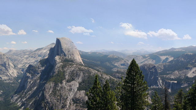 Mountain range forest clouds horizon free wallpaper - medium preview image