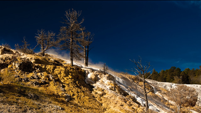 Snowy hill trees clouds autumn free wallpaper - medium preview image
