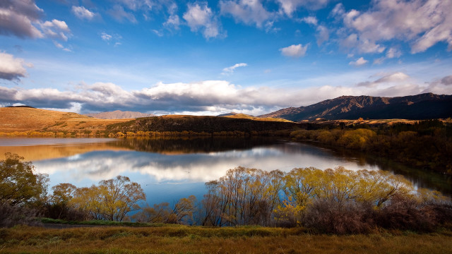 Lake mountains cloudy sky trees #6 free wallpaper - medium preview image