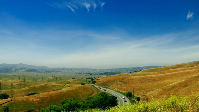 Scenic hills road blue sky free wallpaper - medium preview image