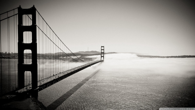 Golden gate bridge black white free wallpaper - medium preview image