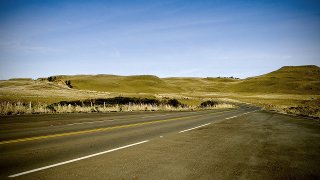 Desolate road hill blue sky #3 free wallpaper - medium preview image