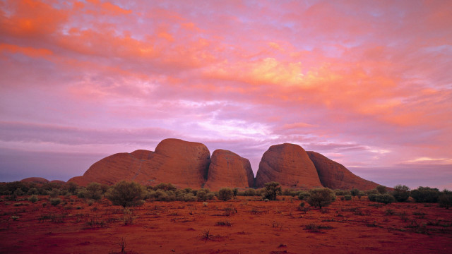 Desert sunset rocks pink sky free wallpaper - medium preview image