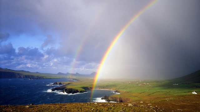 Rainbow water greenhills magicrealism beach free wallpaper - medium preview image