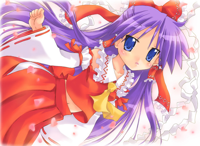 Purple hair red dress cherry free wallpaper - medium preview image