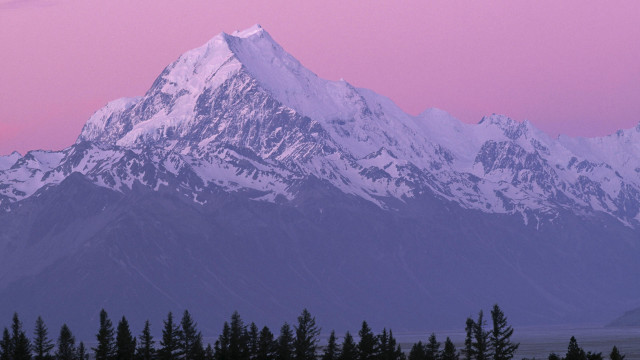 Mountain range pink sky forest #3 free wallpaper - medium preview image