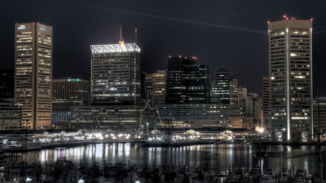 City skyline night river bridge #8 free wallpaper - medium preview image