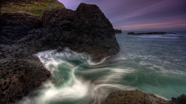 Rock formation wave purple sky free wallpaper - medium preview image