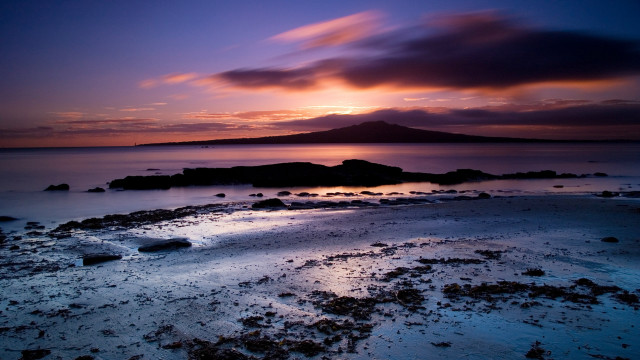Sunset mountain water clouds city #2 free wallpaper - medium preview image
