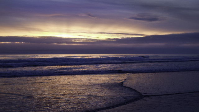 Sunset ocean waves surfer beach #2 free wallpaper - medium preview image
