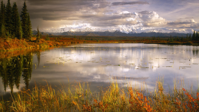Lake trees mountains autumn sunset #2 free wallpaper - medium preview image