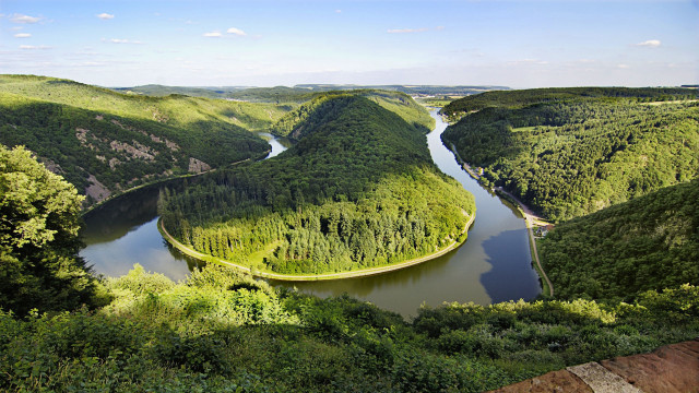 Lush river valley mountains forest free wallpaper - medium preview image