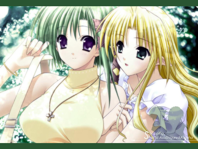 Anime girls long hair breasts free wallpaper - medium preview image