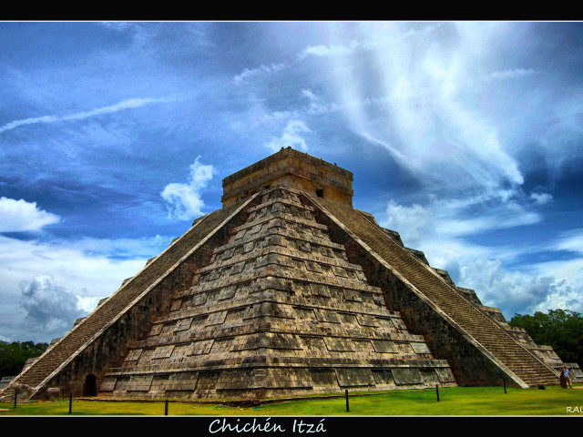 Pyramid sky clouds abstract illusionism free wallpaper - medium preview image