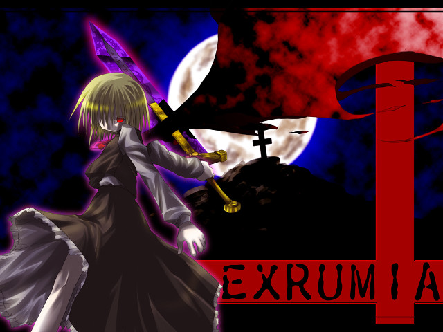 Woman sword fullmoon gothic portrait free wallpaper - medium preview image