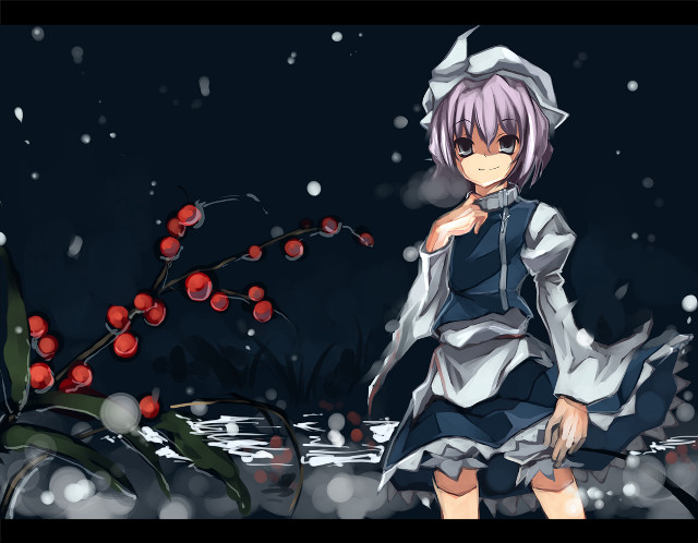 Girl white dress hat snow free wallpaper - medium preview image
