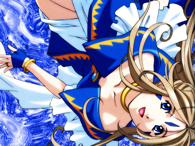 Flying woman blue outfit wind free wallpaper - medium preview image