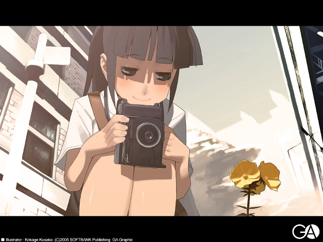 Girl camera flower building screenshot free wallpaper - medium preview image