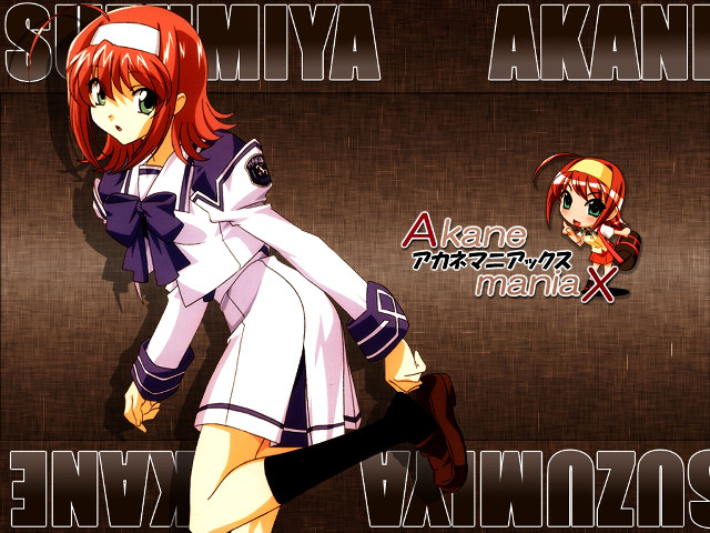 Anime redhair whitedress brownbackground girl free wallpaper - medium preview image