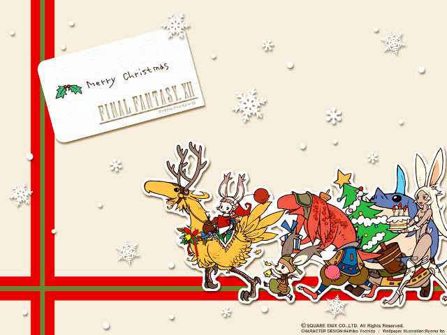 Christmas reindeer sleigh cartoon fox free wallpaper - medium preview image