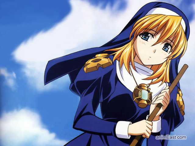 Woman blue dress stick sky free wallpaper - medium preview image