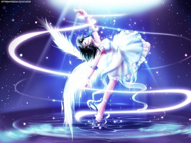 Woman dancing water light hologram free wallpaper - medium preview image
