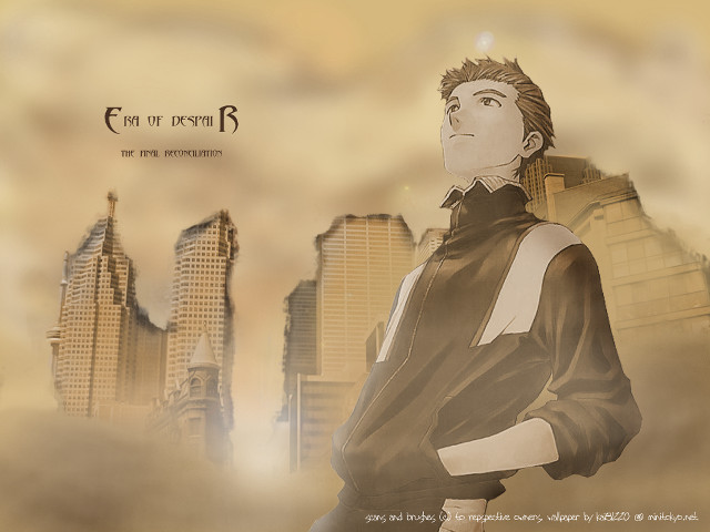 City skyline gothic man portrait free wallpaper - medium preview image