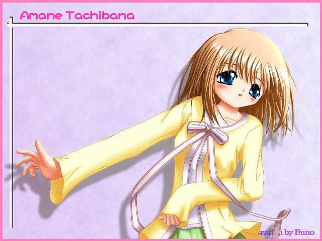 Cartoon girl yellow shirt green free wallpaper - medium preview image