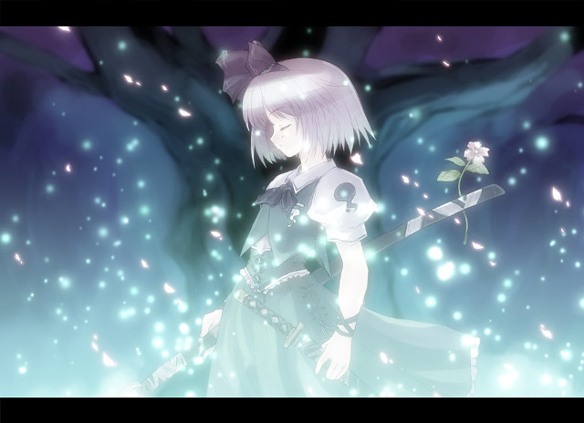 Girl sword flower tree stars #2 free wallpaper - medium preview image